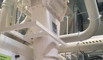 rotační separátor papírových odřezků v systému odsávání papírového prachu