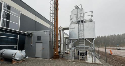 Dedusting of the biomass boiler